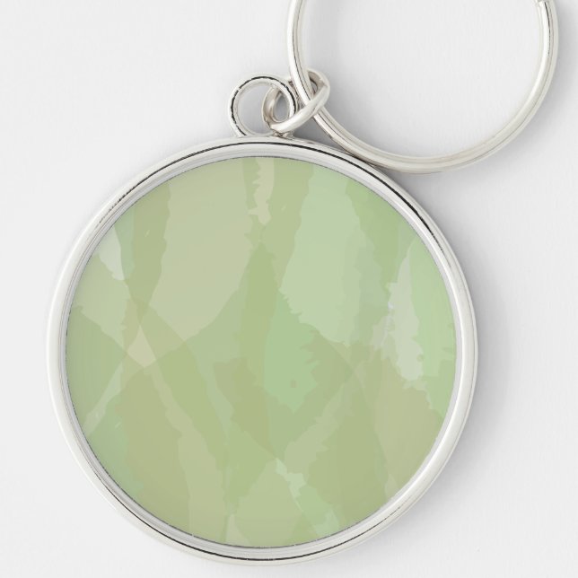 Green, cool, trendy watercolor abstract pattern keychain (Front)