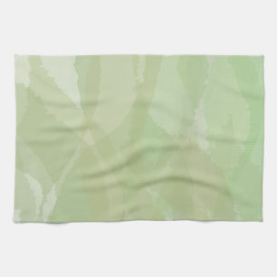 Green, cool, trendy watercolor abstract pattern kitchen towel