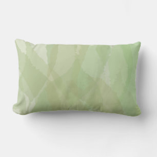 Green, cool, trendy watercolor abstract pattern lumbar pillow