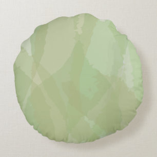 Green, cool, trendy watercolor abstract pattern round pillow