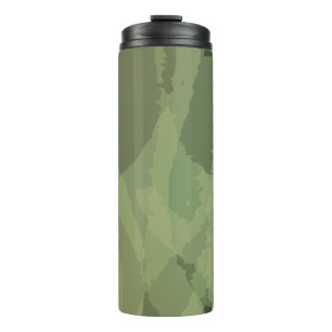 Green, cool, trendy watercolor abstract pattern thermal tumbler