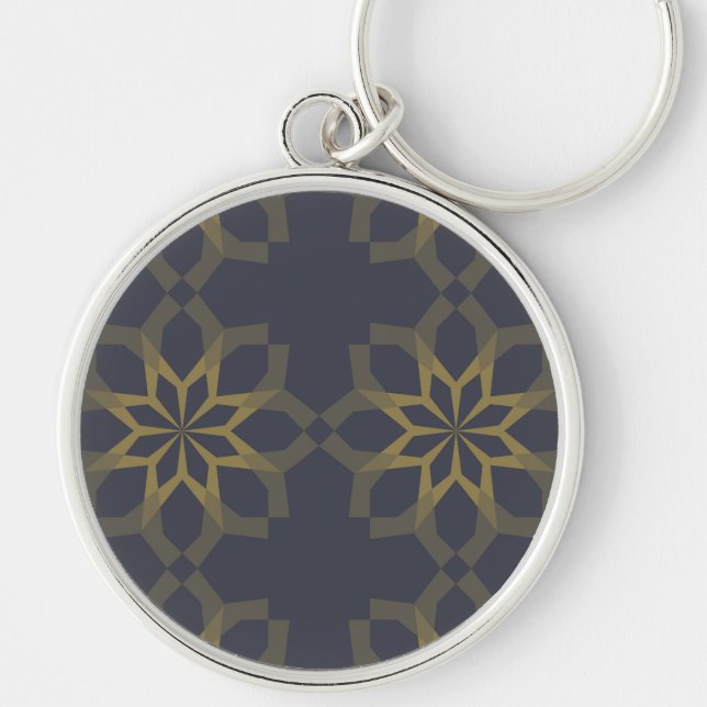Green, cool, unique, trendy flower abstraction keychain (Front)