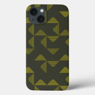 Green, cool, unique, trendy triangles pattern iPhone 13 case