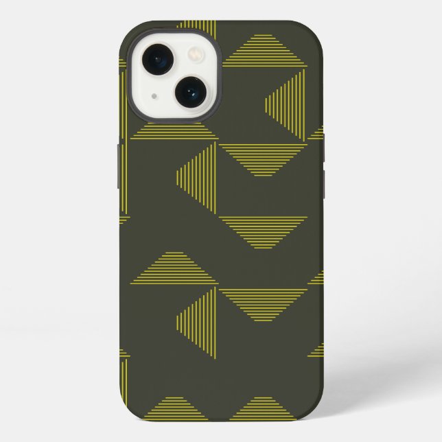 Green, cool, unique, trendy triangles pattern iPhone case (Back)