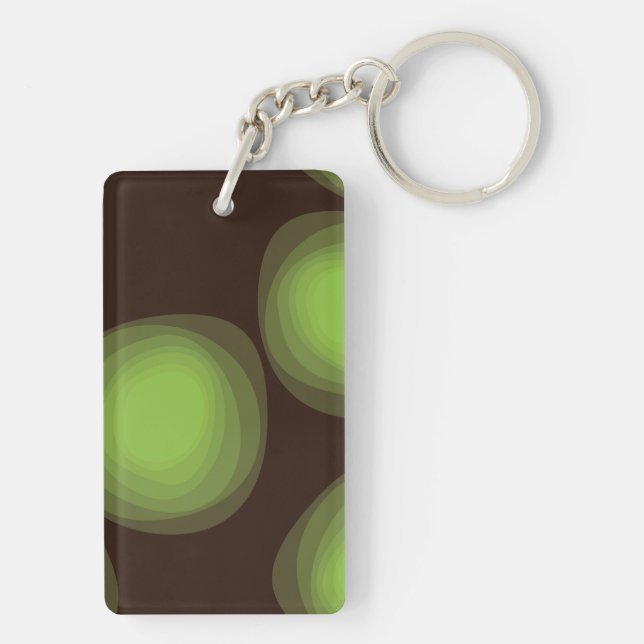 Green, cool, unique, trendy, urban flower abstract keychain (Back)