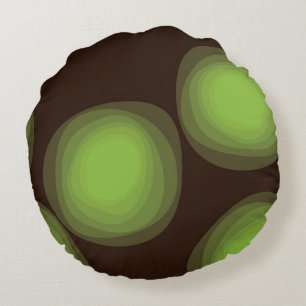 Green, cool, unique, trendy, urban flower abstract round pillow