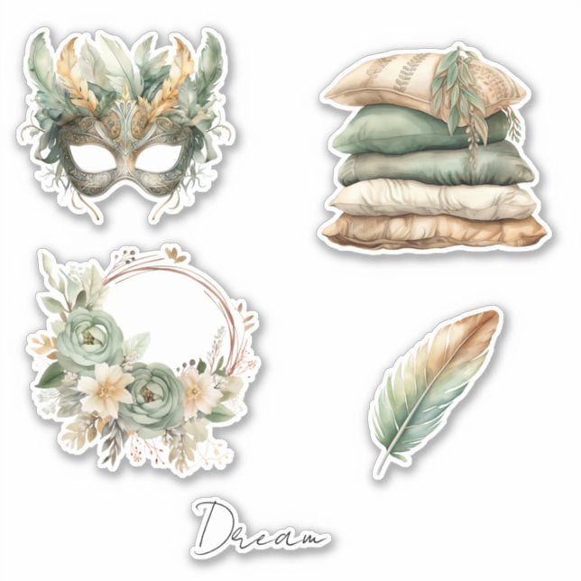 Green Copper Feathers Mask Boho (Front)