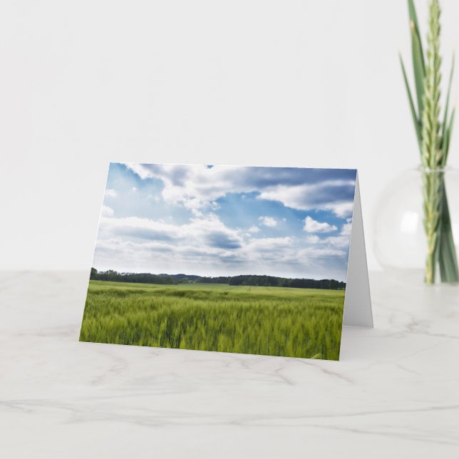 Green Cornfields and Blue Skies Card (Front)