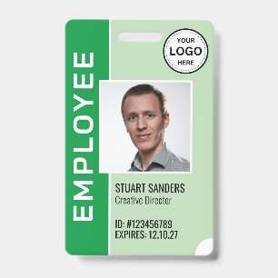 Green Corporate Logo Employee Photo Badge