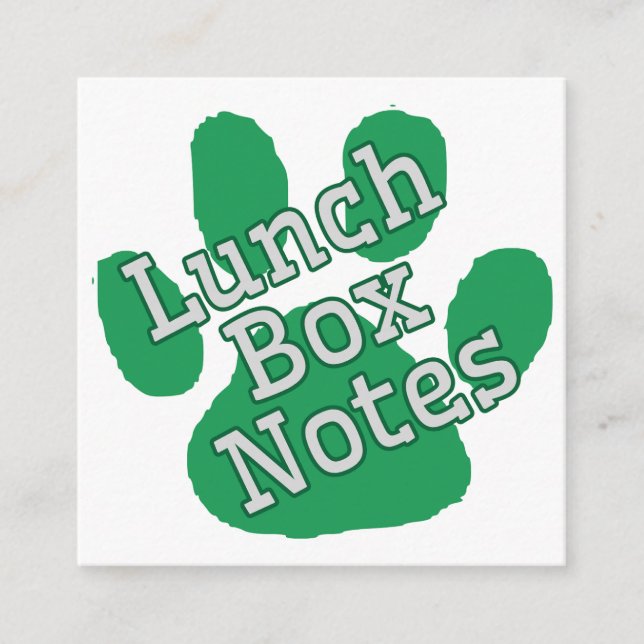 Green Cougar Paw Lunch Notes (Front)