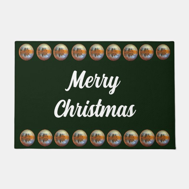 Green Country Christmas Doormat (Front)