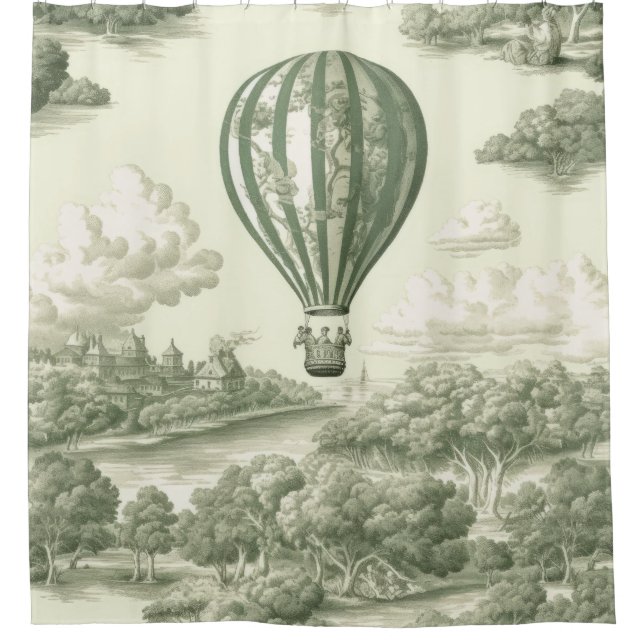 Green Countryside Hot Air Balloon Toile (1) (Front)