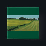 Green Countryside Landscape 2 Inch Square Button<br><div class="desc">Show off your love for the outdoors with this minimalist landscape button. This small accessory features a vibrant green meadow and blue sky in a clean vector style, making it a perfect addition to denim jackets, backpacks, or tote bags. It is a simple and affordable way to add a pop...</div>