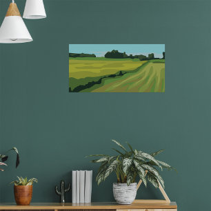 Green Countryside Landscape Poster