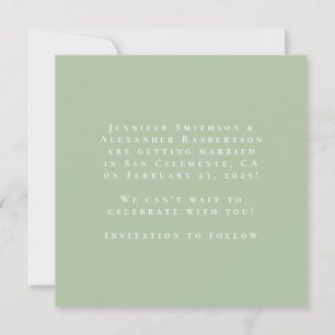 Green Couple Photo Save The Date Card