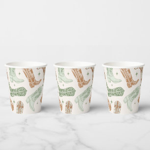Green Cowboy Boot Paper Cups