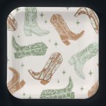 Green Cowboy Boot Party Plates<br><div class="desc">Western Party Plates
Ready to be personalized by you!</div>