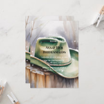 Green Cowboy Hat in Snow Bridesmaids Luncheon 