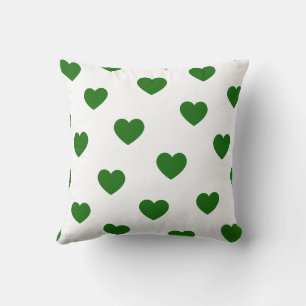 Green Cozy Cute Trendy Modern Romantic Chic Heart Throw Pillow