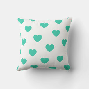 Green Cozy Cute Trendy Modern Romantic Chic Heart Throw Pillow