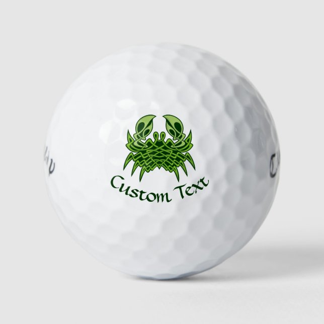 Green Crab Celtic Knot Golf Balls (Front)