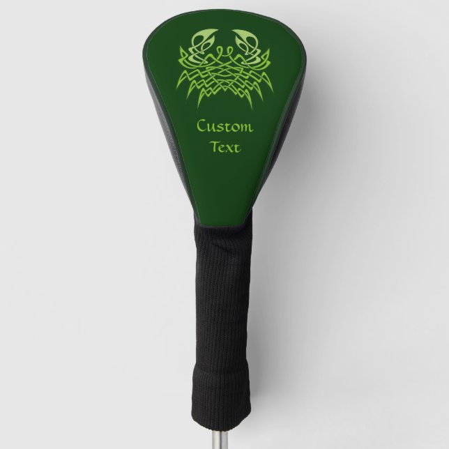 Green Crab Celtic Knot Golf Head Cover (Front)