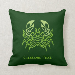 Green Crab Celtic Knot Throw Pillow