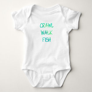Green Crawl Walk Fish Baby Bodysuit