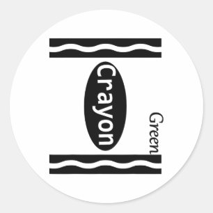 Green-crayon Halloween-costumes Kids Boys Girls Wo Classic Round Sticker