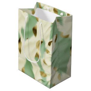 Green Cream Cowhide Medium Gift Bag