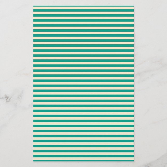 Green & Cream Horizontal Stripe Soap Wrap Paper (Front)
