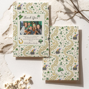 Green & Cream St patrick irlandais Carte de remerc