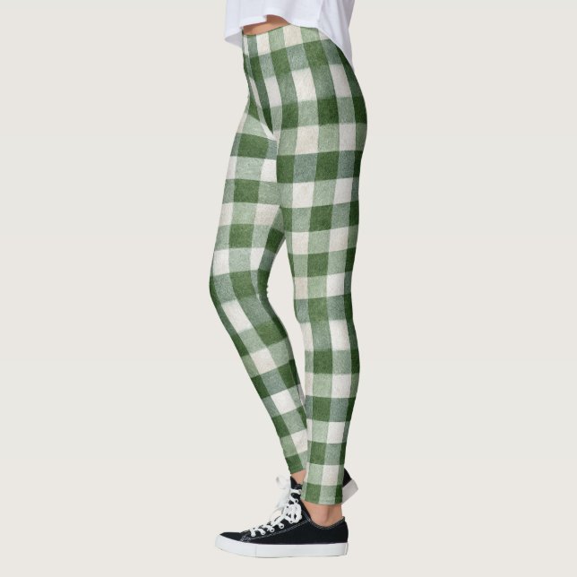 Green Cream Stripes Leggings (Left)