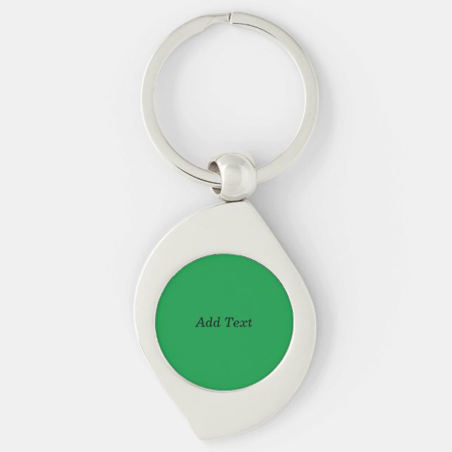Green Create Your Own Add Text button Keychain (Front)