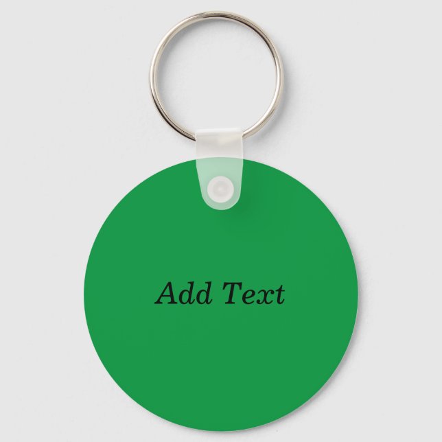 Green Create Your Own Add Text button Keychain (Front)