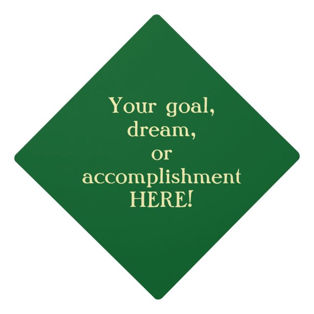 Green create your own graduation cap/personalized cap topper (Front)