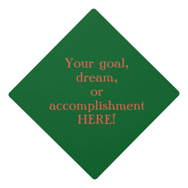 Green create your own graduation cap/personalized cap topper (Front)