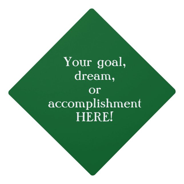 Green create your own graduation cap/personalized cap topper (Front)