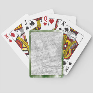 Green Create Your Own Personalized Photo Frame Playing Cards