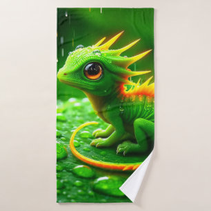 Green Creature Bath Towel