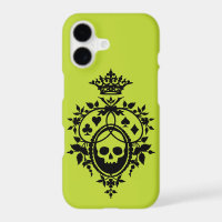 Green Crest with Skull and Cardsuits iPhone 14 Cas