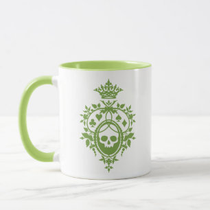 Green Crest with Skull and Cardsuits Mug