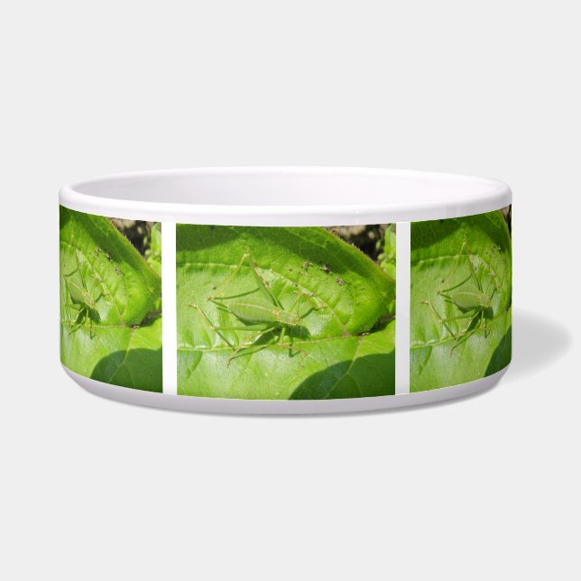 Green Cricket Camouflage Dog Bowl (Front)