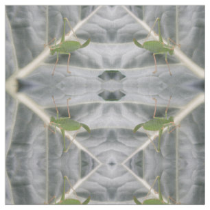 Green Cricket Macro Patterned Animal Fabric