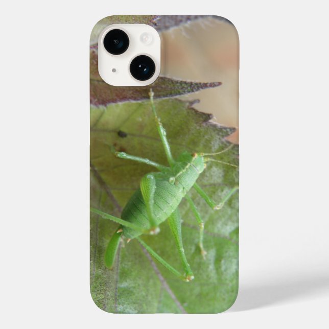 Green Cricket on a Leaf Case-Mate iPhone Case (Back)