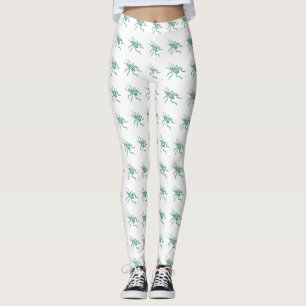 Green Crickets on White Leggings