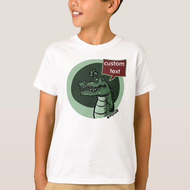 green crocodile by custom text T-Shirt (Front)