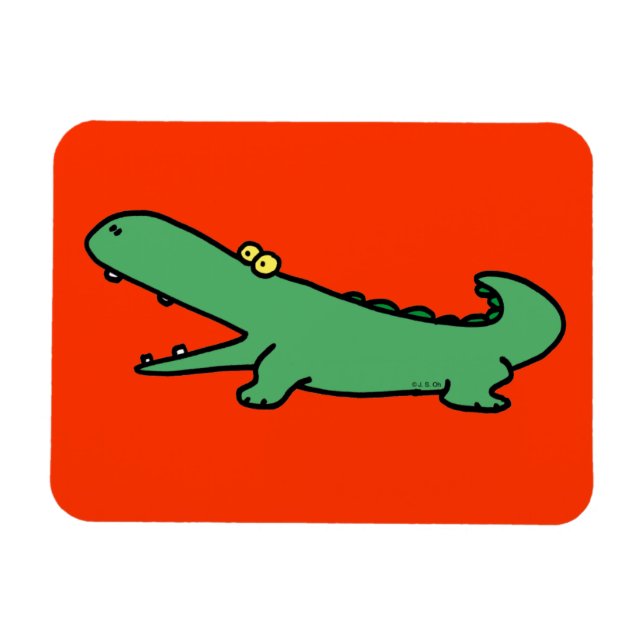 Green crocodile magnet (Horizontal)
