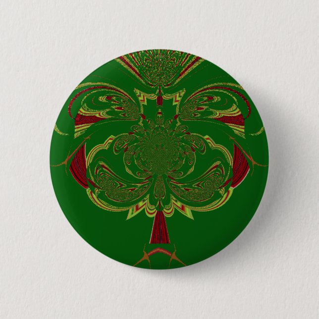 Green Crown 2 Inch Round Button (Front)