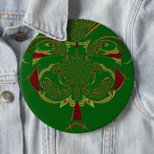 Green Crown 6 Inch Round Button